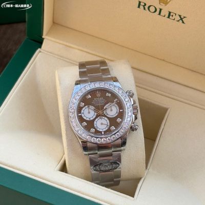 C1 Factory ROLEX Daytona steel black and silver 40mm watch